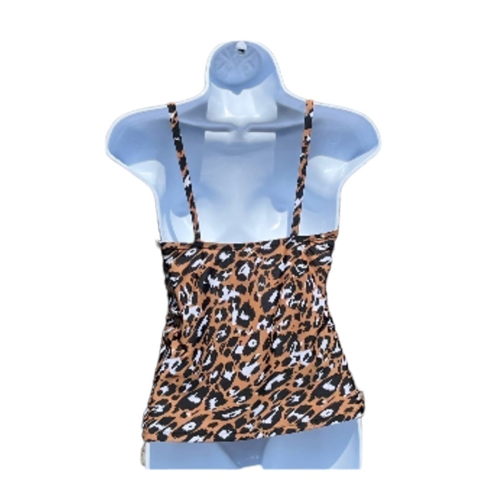 Ellen Tracy Animal Print Takini Swim Top Size 6 Top only - Picture 10 of 14